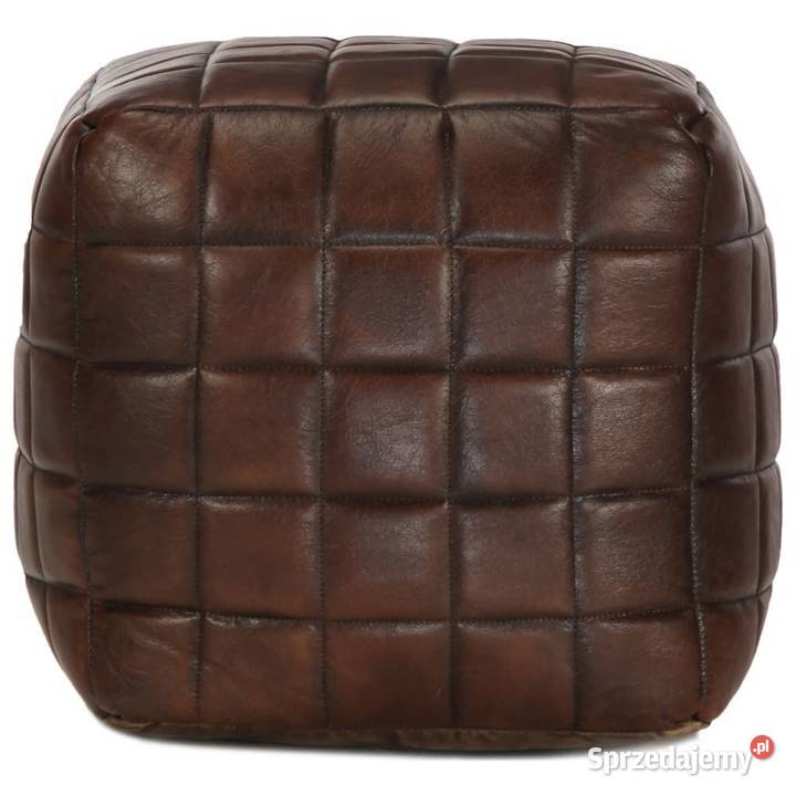 vidaXL Puf ciemny brąz 40x40x40 prawdziwa kozia Pozostałe Warszawa