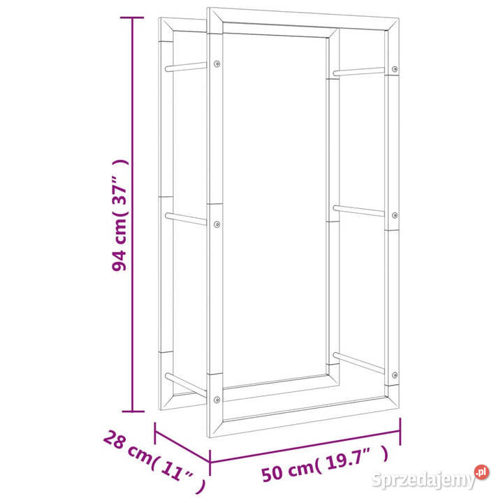 Stojak na drewno opałowe 50x28x94 stal Warszawa sprzedam