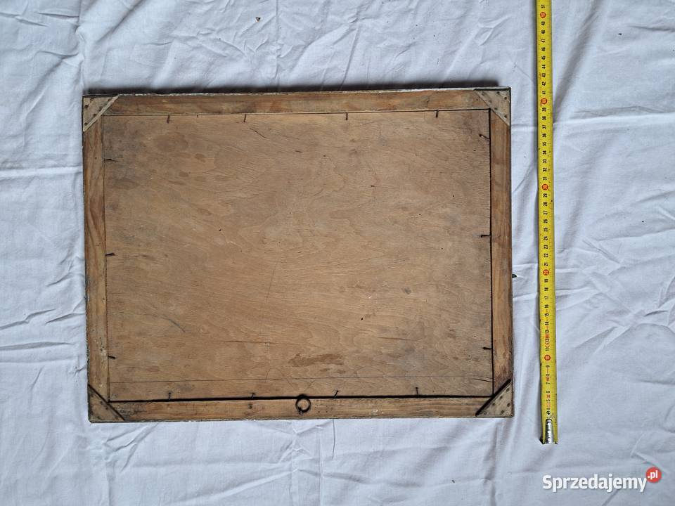 Obraz przedwojenny druk rama patriotyczny Brzesko