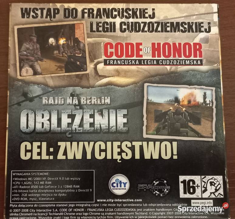 Oblężenie Rajd na Berlin Code Of Honor 2 gry PC czerwony warmińsko-mazurskie Elbląg