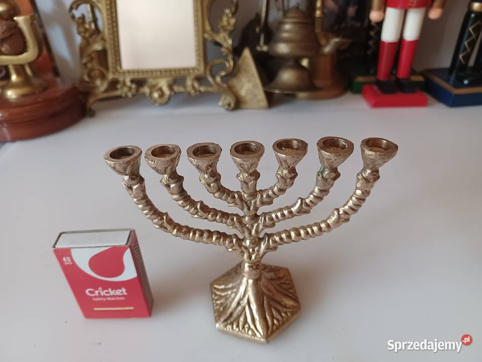 Świecznik mosiężny menora podróżna wielkopolskie Poznań