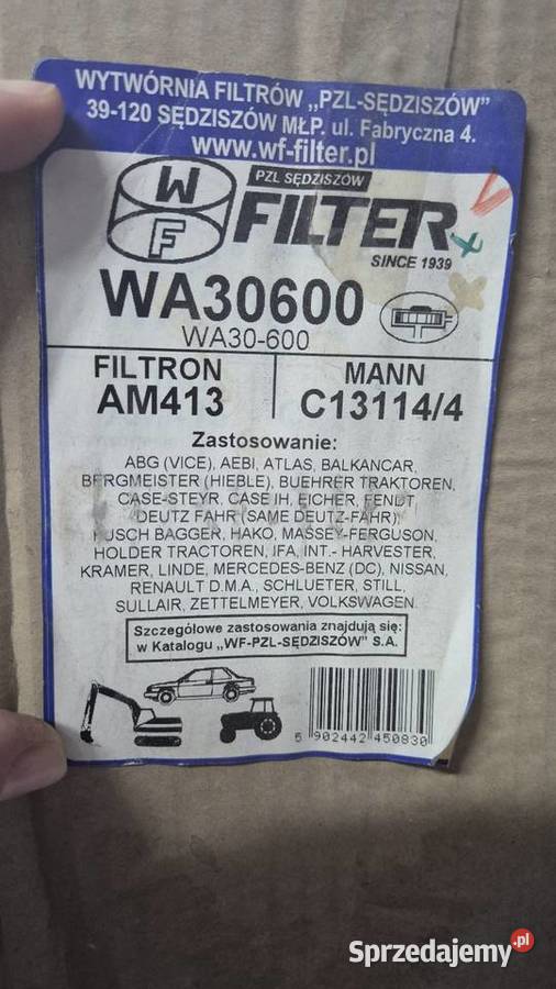 WA30600 WA30600 PZLSĘDZISZÓW FILTR POWIETRZA Zamość