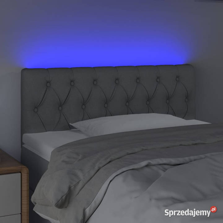 Zagłówek do łóżka z LED jasnoszary 100x7x7888 mazowieckie Warszawa