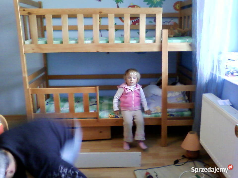 Dziecięce łóżko drewniane piętrowe Wójcik prawe Łóżka Częstochowa sprzedam