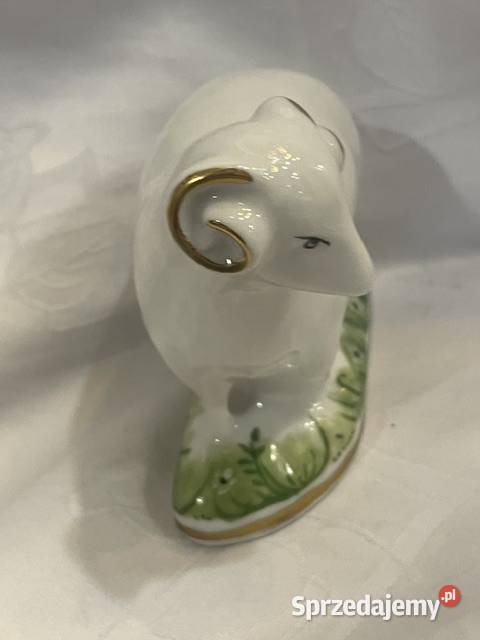 Porcelanowa figurka barana Ćmielów ręcznie Kraków
