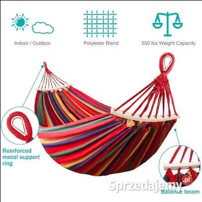 DUŻY HAMAK XXL z DRĄŻKIEM MOCNY Dwuosobowy Warszawa