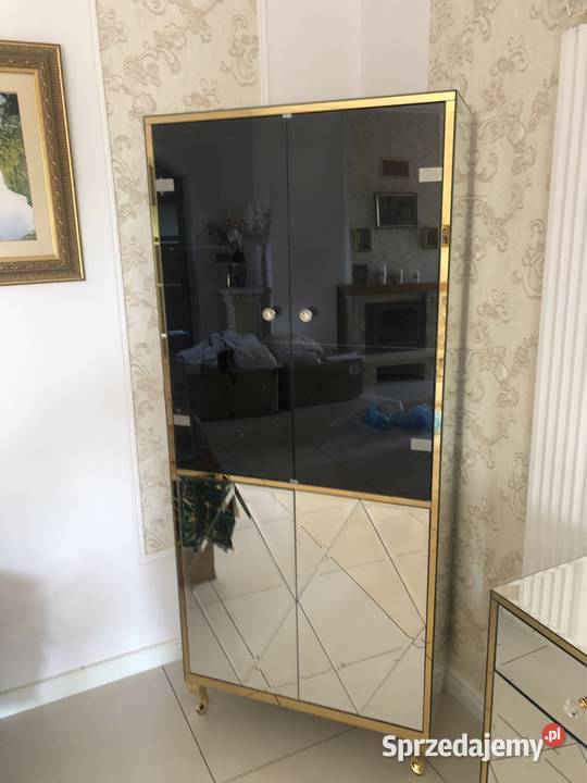 Witryna lustrzana złota gałka kryształ noga Kępno