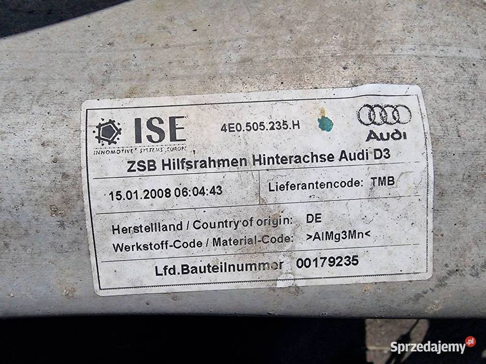 BELKA SANKI TYŁ AUDI A8 D3 II LIFT 4E0505235H Lipno