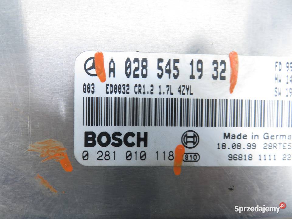 STEROWNIK MERCEDES W168 17 CDI 90 A0285451932