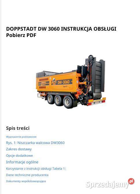 Doppstadt 3060 instrukcja obsługi DTR motoryzacja, transport Poradniki, albumy i reportaże Kielce