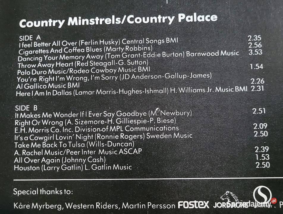 Country Minstrels Country Palace płyta z roku Chełmno sprzedam