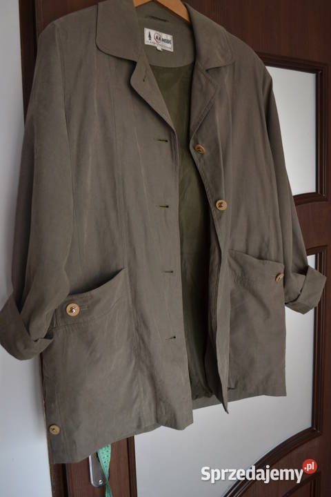 zielona parka vintage khaki retro luźny płaszcz Warszawa