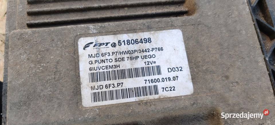 STEROWNIK SILNIKA KOMPUTER FIAT GRANDE PUNTO 13