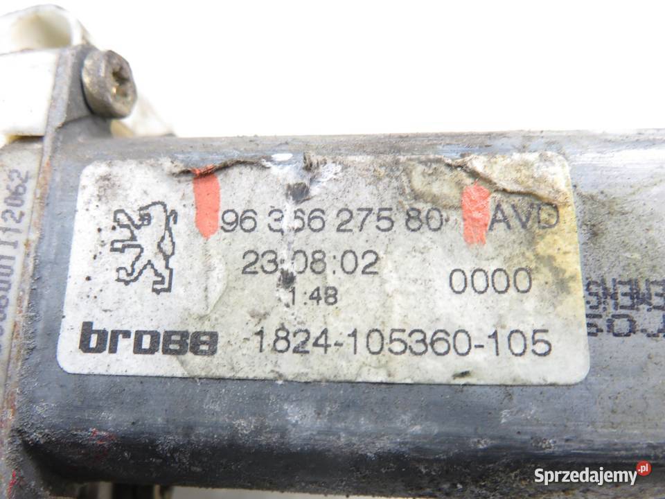 PODNOŚNIK SZYBY PRAWY PRZEDNI PEUGEOT 206 CC 2D Mechanizmy opuszczania szyb