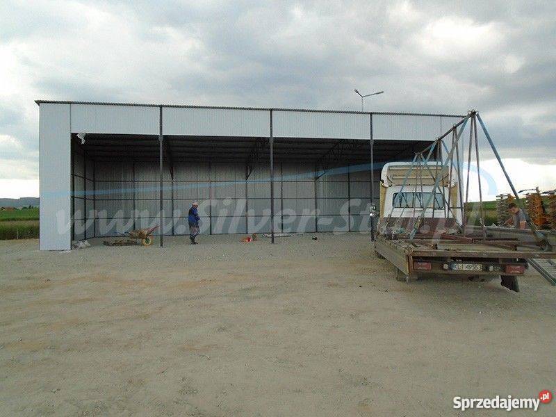 Wiata blaszana 16x8 garaż na maszyny rolnicze Koło