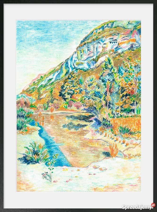 obraz pastele olejne widok pejzaż obrazy Karpacz