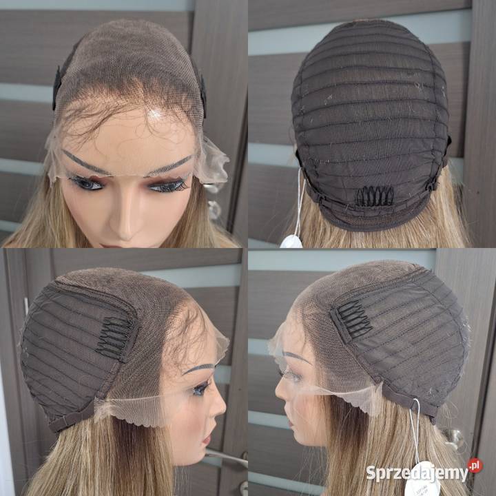 Długa kręcona blond peruka z koronką z przodu Malbork