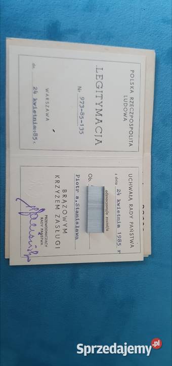 Legitymacje do odznaczeń