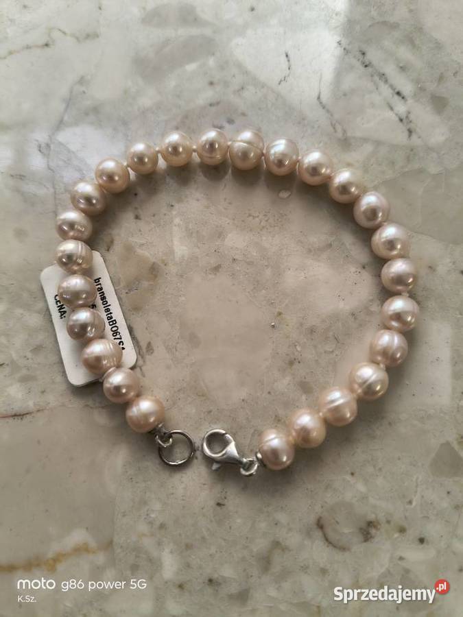 Bransoletka Nowa perły słodkowodne dł1750srebro srebro zachodniopomorskie Wałcz
