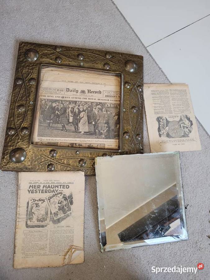 Lustro kryształowe z roku 1928 z miedzianą pomorskie