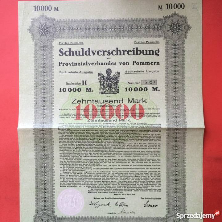 764 Papiery Wartościowe 10000 Marek Szczecin