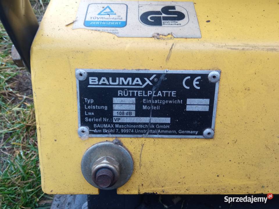 Ubijarka Zagęszczarka do Gruntu Spalinowa Baumax Siedlce sprzedam