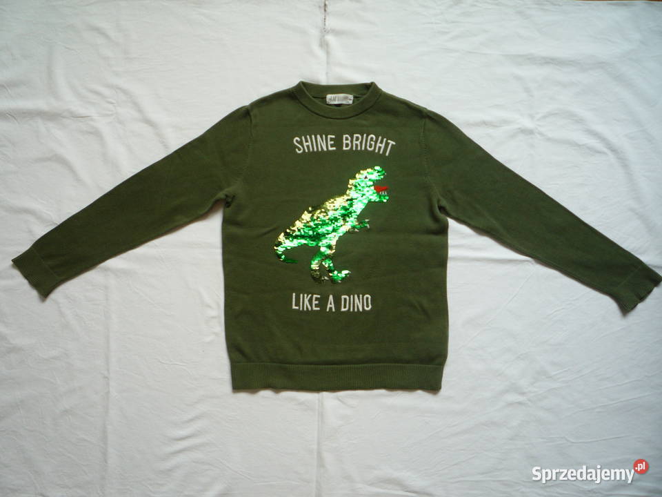 HM 122 Zielony sweter Bluzka Dinozaur Szczecin