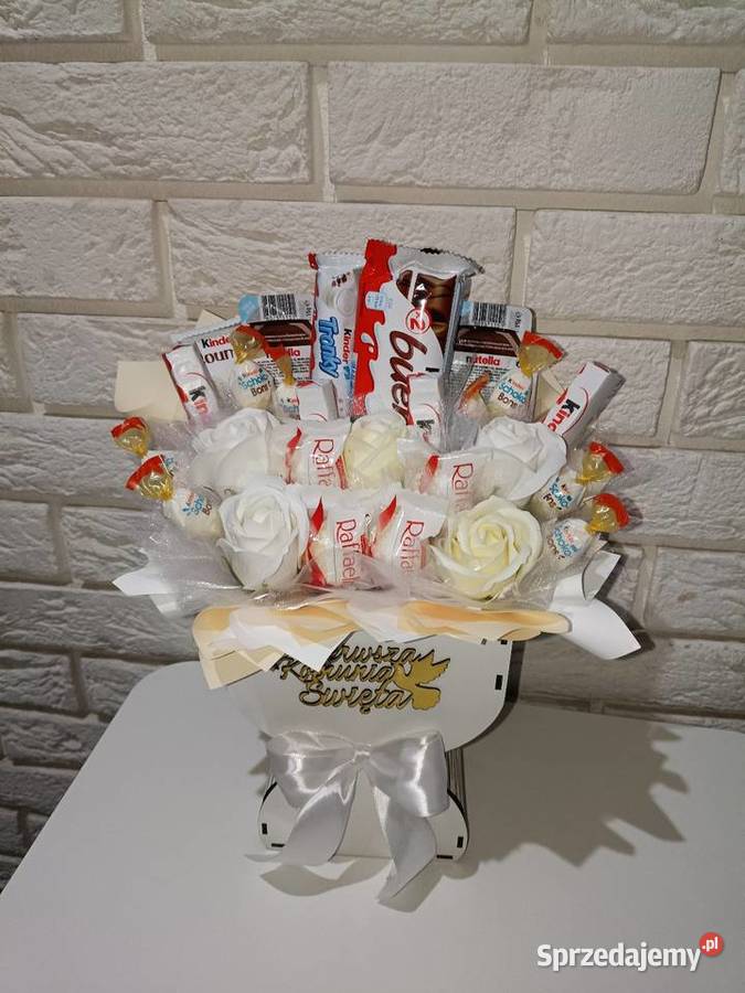 Prezent na Komunię Słodki bukiet na komunię Delikatesy