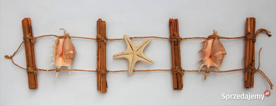 Muszle rozgwiazda na sznurku ozdoba beżowy Lublin