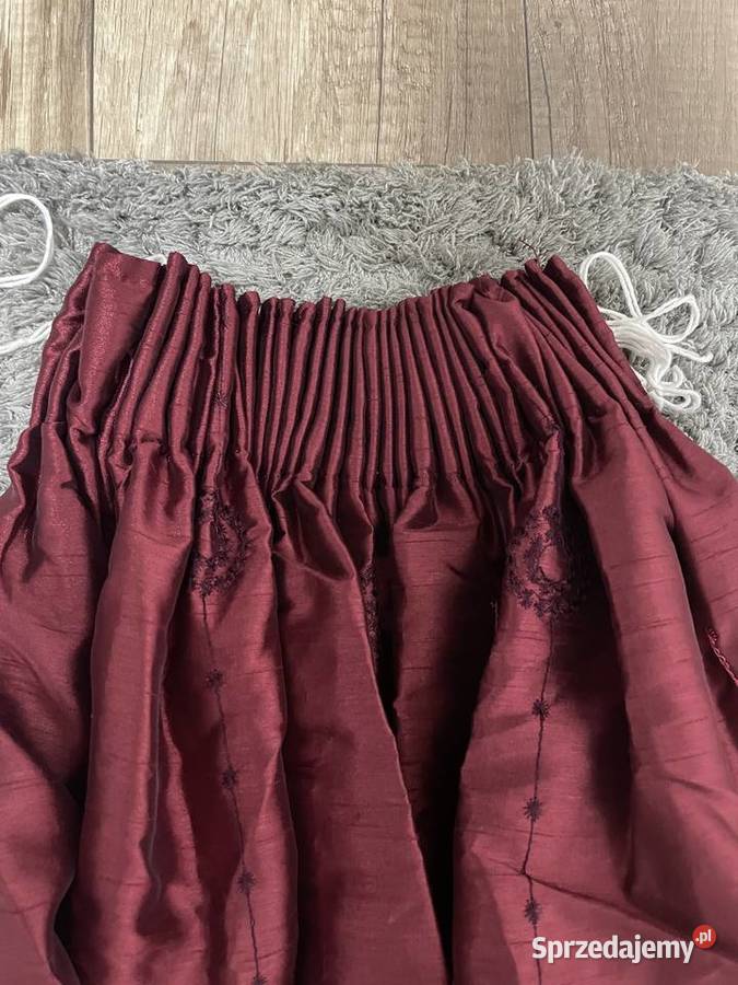 Dwie krótkie zasłony kolor bordowy Dom i Ogród Chełm