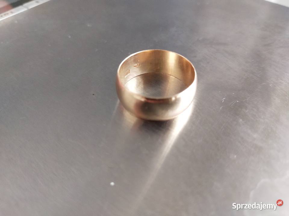 Obrączka złota pr 585 NOWA Szeroka gruba wypukła Bydgoszcz sprzedam