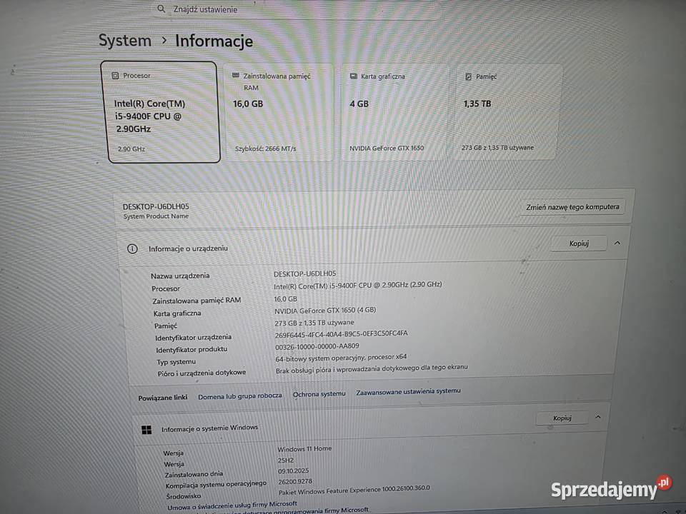 Zestaw komputerowy Intel Core I5 GeForce RTX 4GB Klasy Core i5 Kraków
