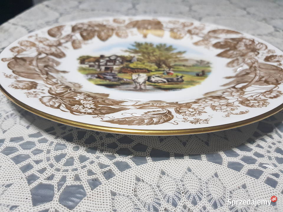 Talerz ozdobny ANGIELSKI wiejskie siedlisko Ceramika i szkło Wola Podłężna