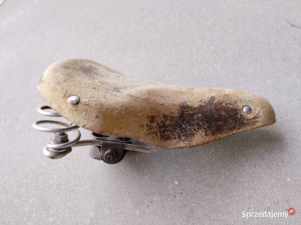 Stare siedzisko siedzenie skórzane do roweru PRL Części i akcesoria Mirzec