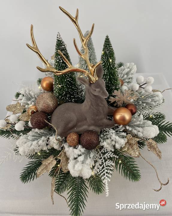 Elegancki świąteczny stroik z jeleniem i Latosówka