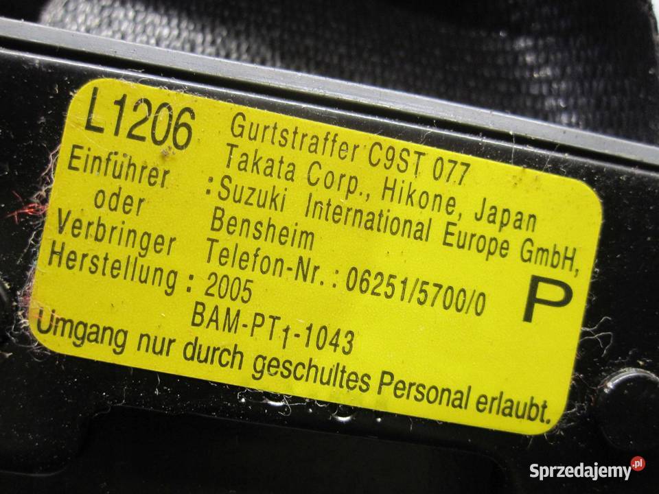 SUZUKI GRAND VITARA II 06r pas bezpieczeństwa osobowe