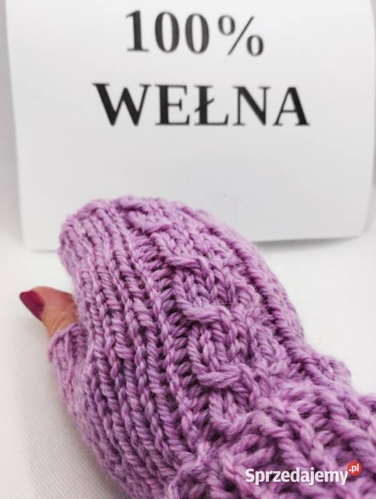 Mitenki rękawiczki bez palców wełna 100 handmade Dla kobiet Dodatki Olsztyn