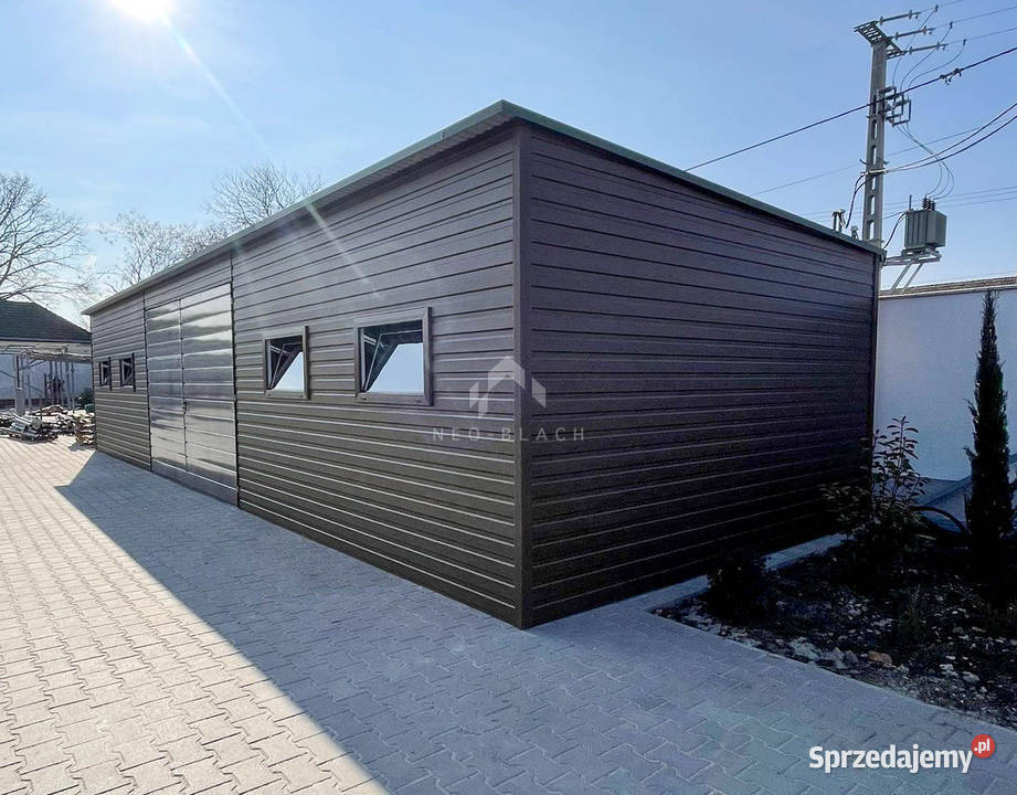 Garaz blaszany 135x45m Brama dwuskrzydłowa 4x samodzielny Łańcut
