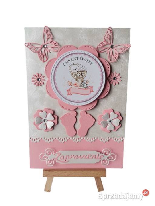 Zaproszenia Chrzest Święty Misiu W Serwetce B6 wielkopolskie Poznań