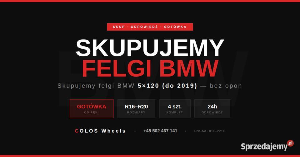 Skup felg aluminiowych 5x120 BMW gotówka od ręki | # SKF120 Żory