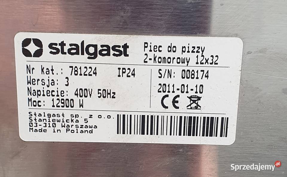 Piec do pizzy 8252 Warszawa