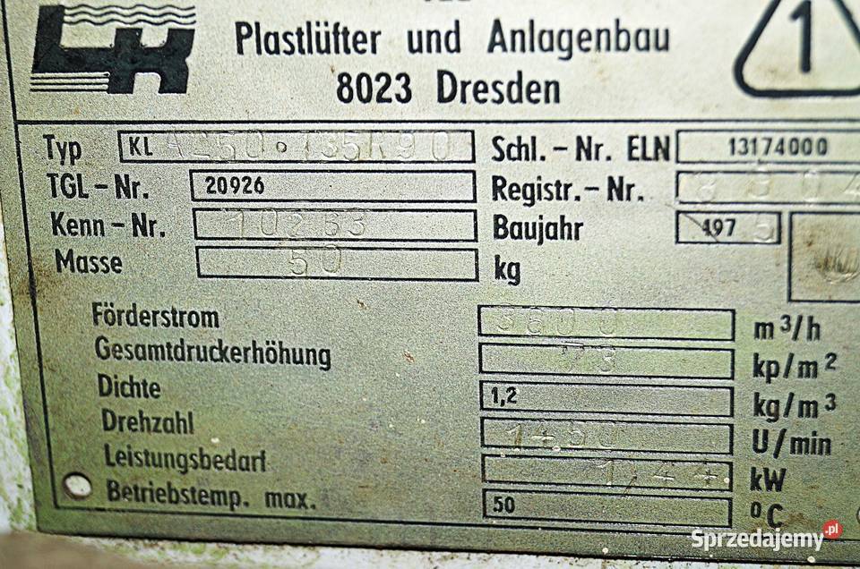 Wentylator promieniowy KL A250 135R90 0 20926 Gorzów Wielkopolski