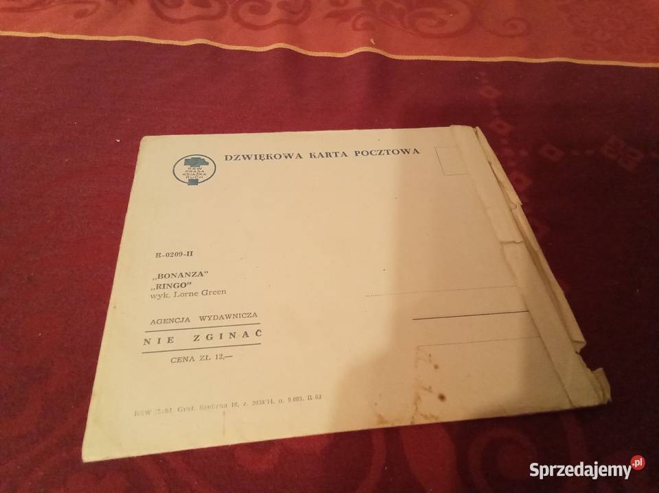 2 pocztówki dźwiękowe z dedykacją Warszawa sprzedam