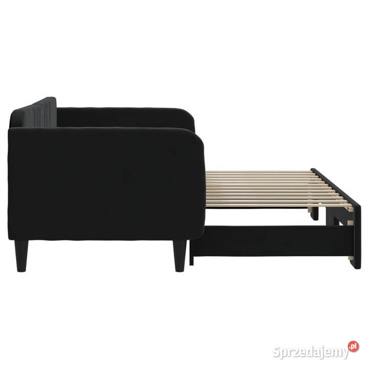 Sofa rozsuwana czarna aksamit 90x200 WM3197067 75cm Warszawa