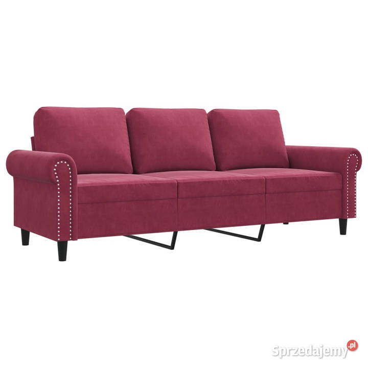 Sofa 3osobowa winna czerwień 180 obita aksamitem Warszawa