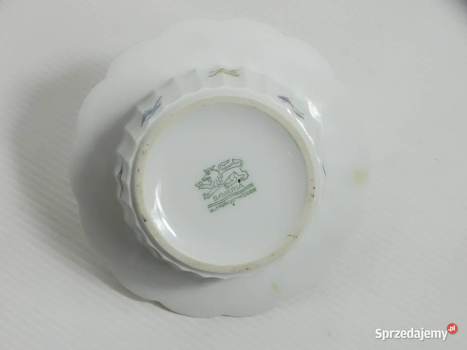 Porcelainowy koszyczek miseczka z uchem Bavaria Biłgoraj