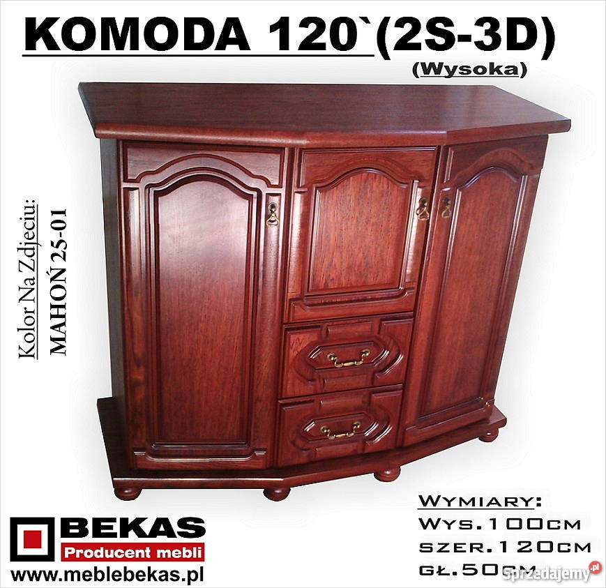Komoda 120 Wysoka 2s3D Bekas Dostawa Raty 50cm Katowice