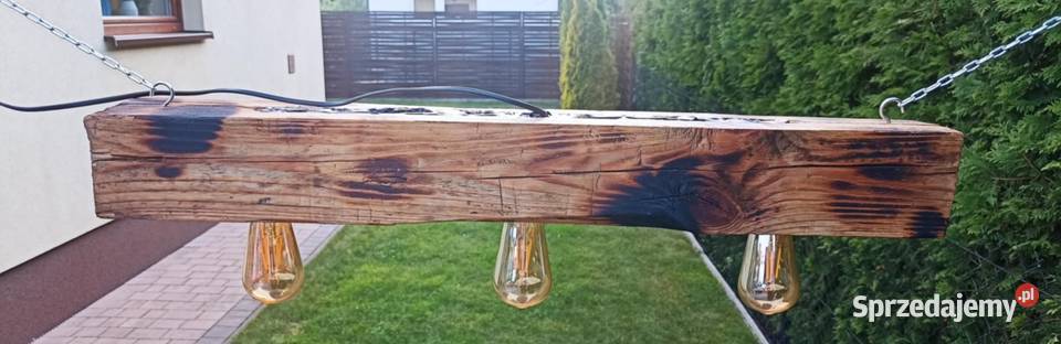 Lampa rustykalna bela drewniana Łuków