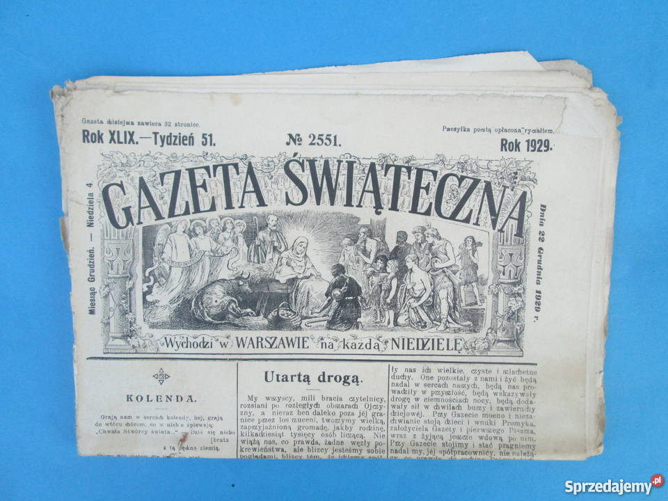 18 Gazeta Świąteczna wydania 1929 Bezpłatna Skierbieszów sprzedam