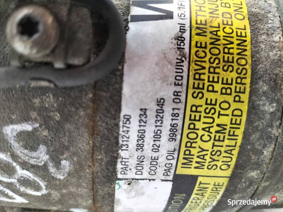 SPRĘŻARKA KLIMATYZACJI 13124750 16 16V Opel Rok produkcji 2005 Kompresory klimatyzacji świętokrzyskie